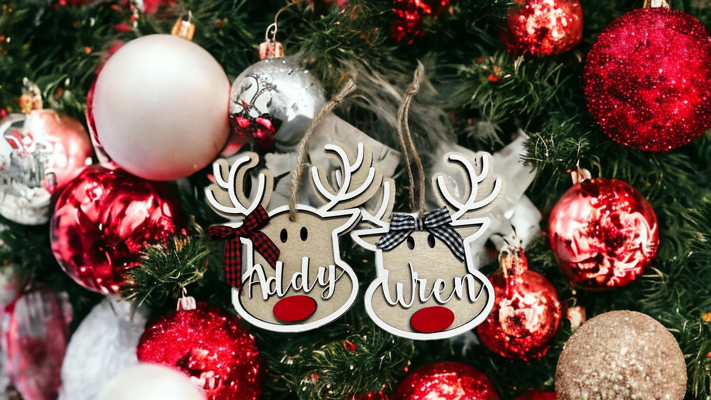 Reindeer personalized ornament