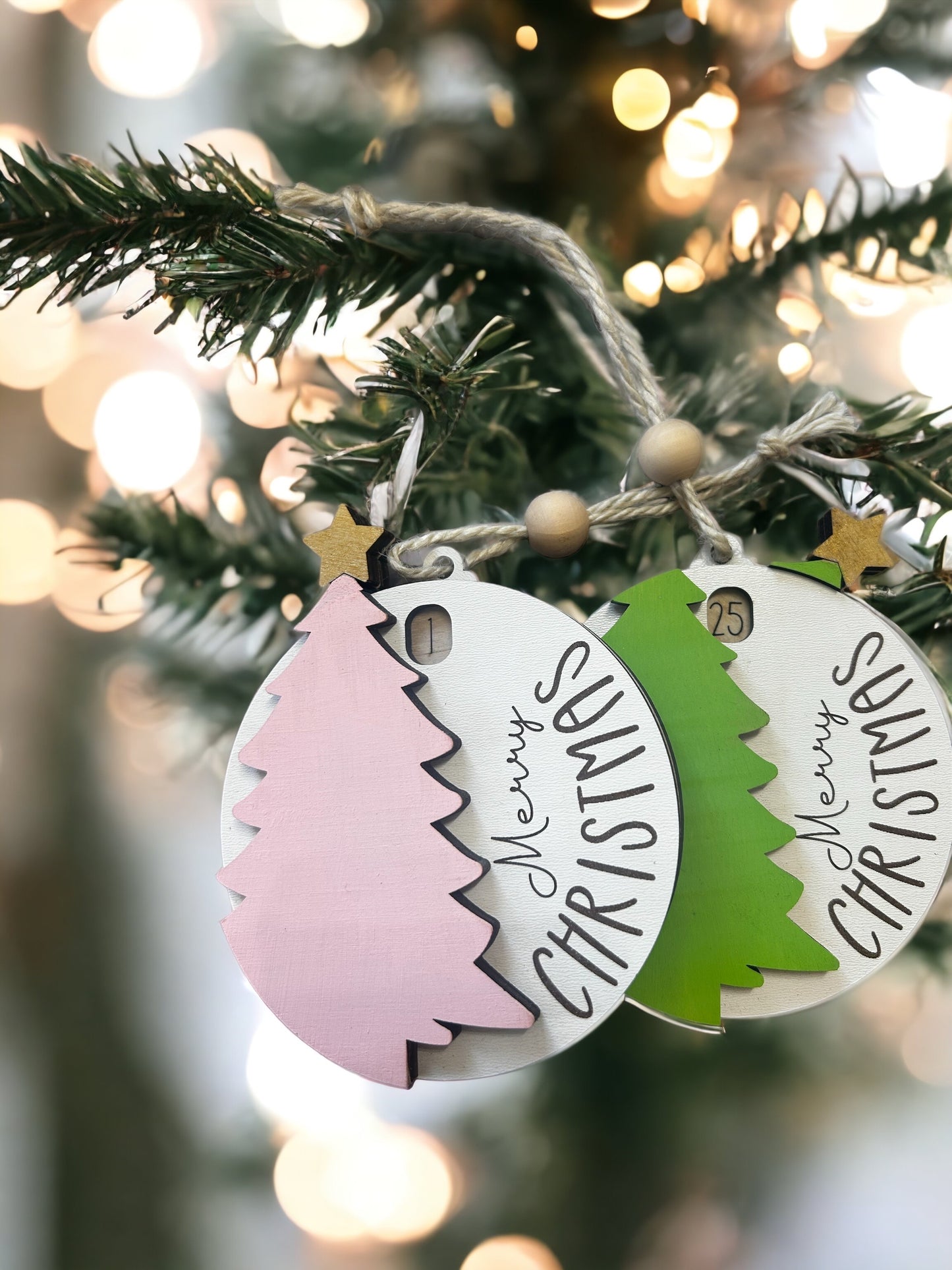 Merry Christmas countdown ornament