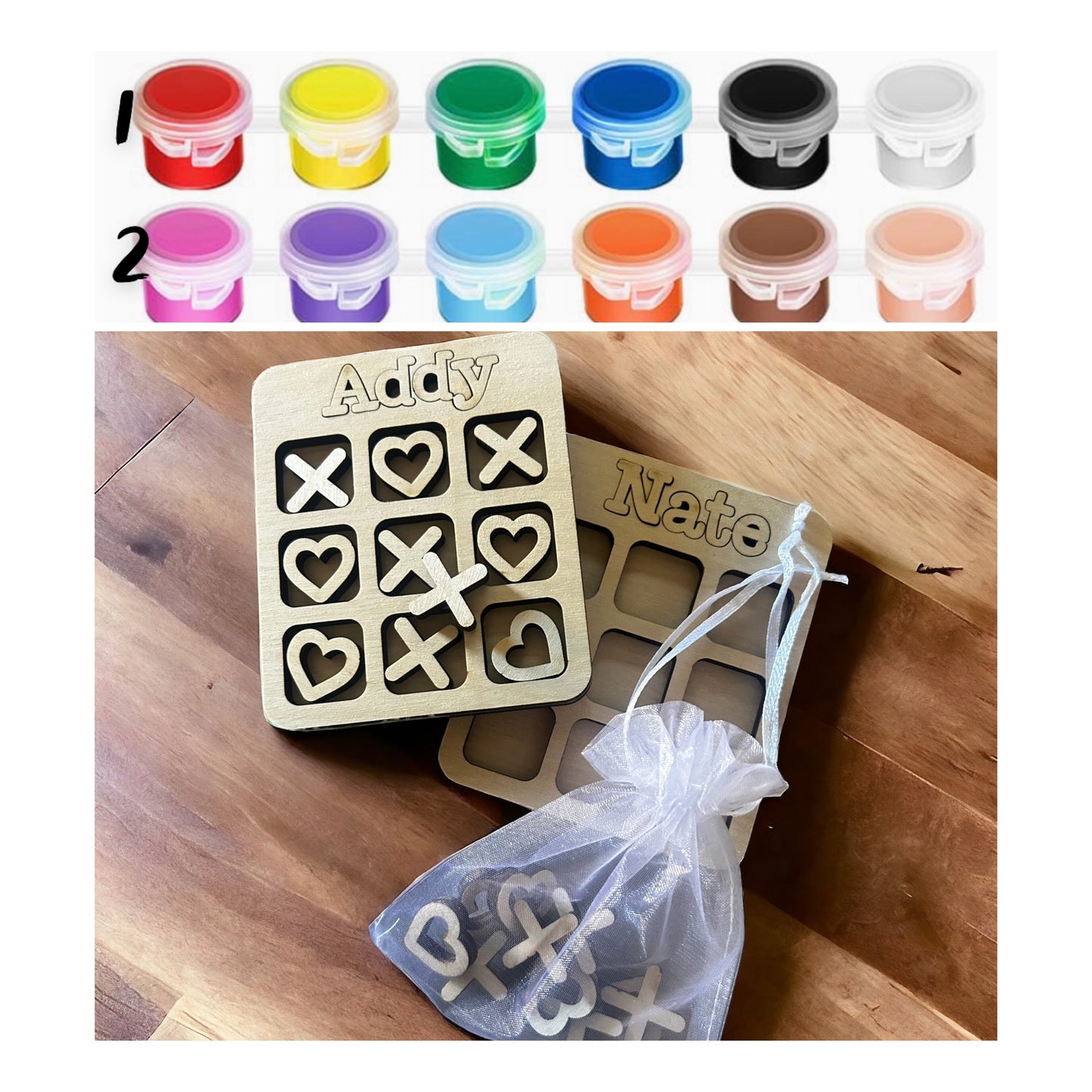 Personalized DIY Valentines tic tac toe game