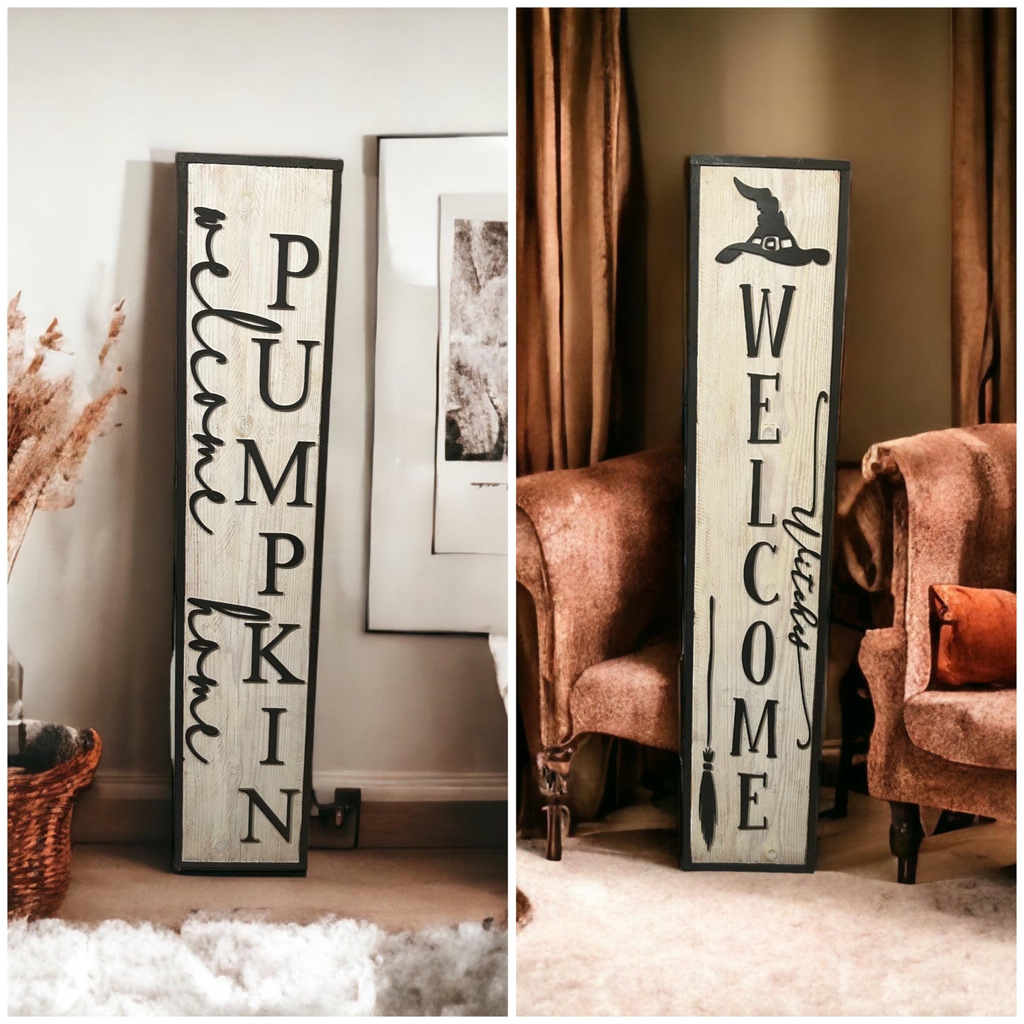 Framed reversible porch sign