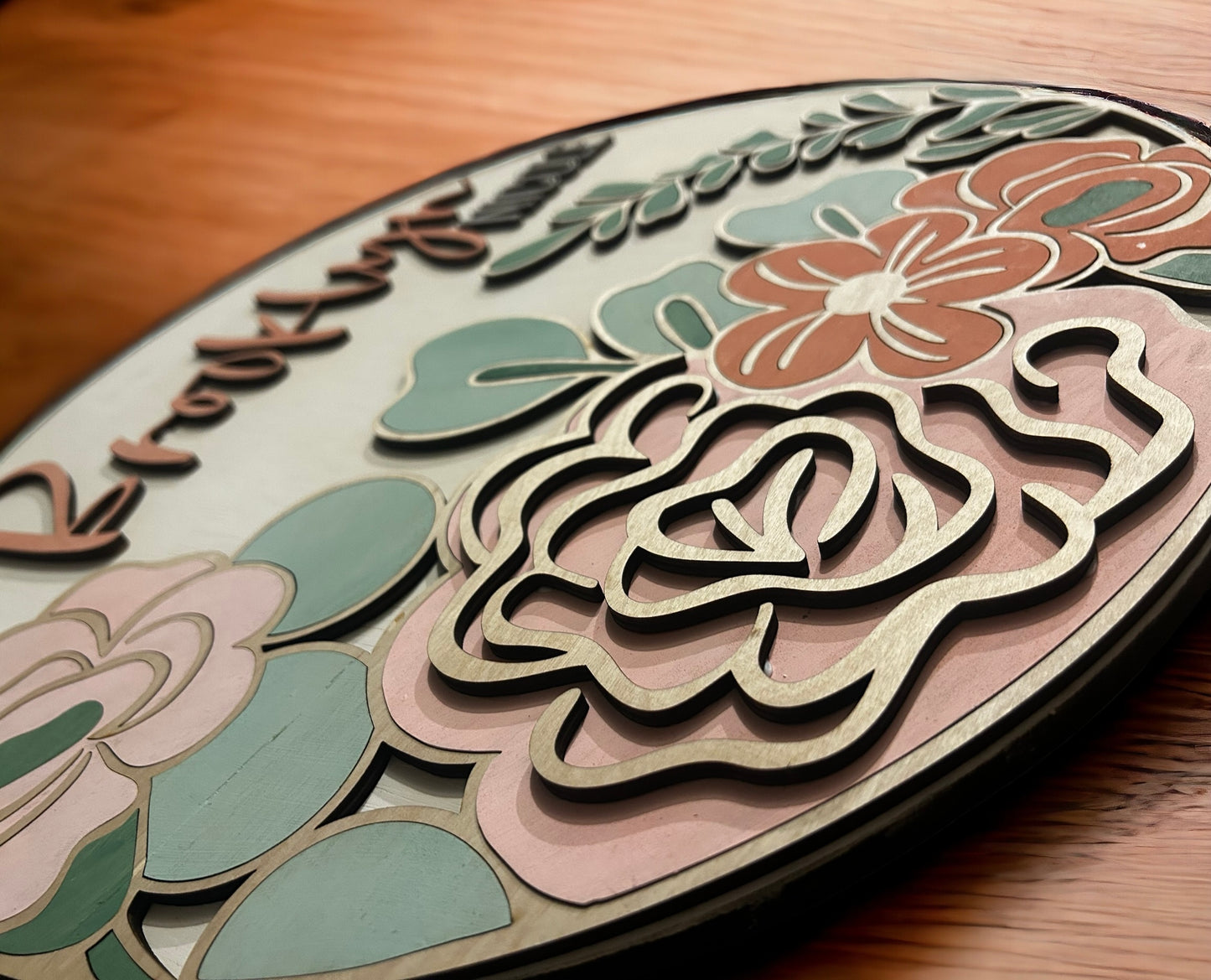 Custom Floral Wood baby Name sign